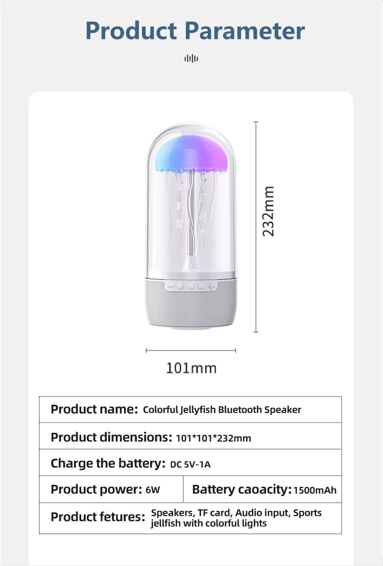Bluetooth Speaker,Stereo Jelly Fish Light