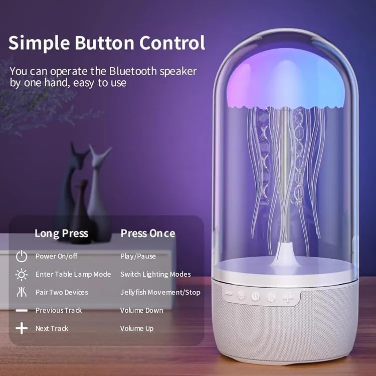Bluetooth Speaker,Stereo Jelly Fish Light