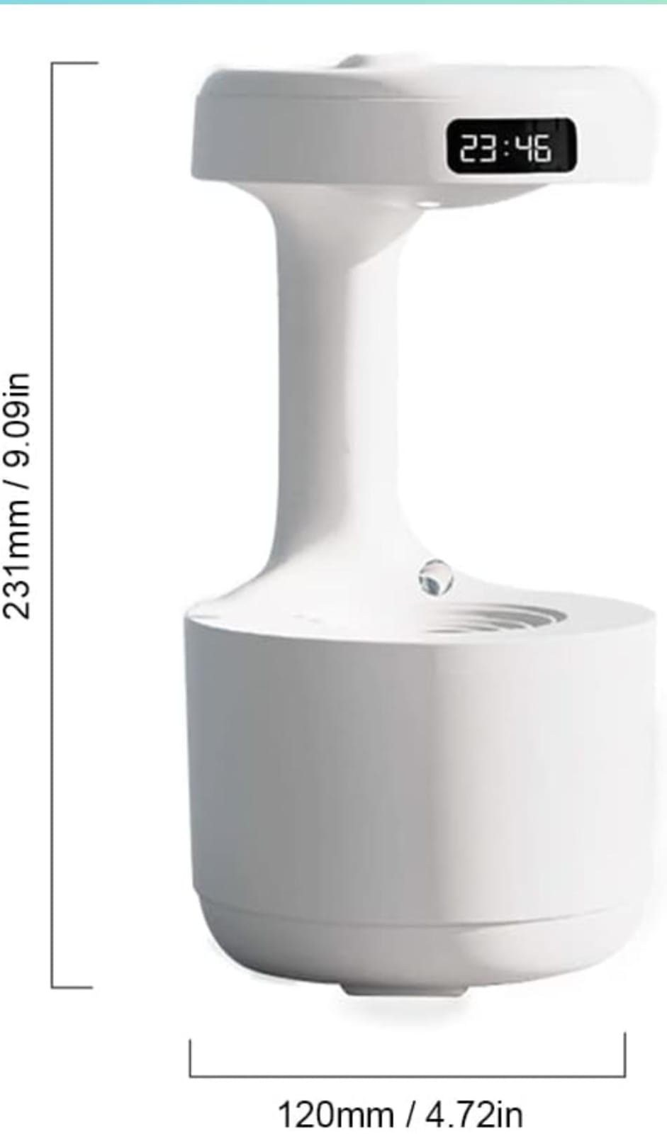 800ml Cool Mist Humidifier Anti Gravity Air Humidifier Countercurrent Water Droplet Aroma Diffuser Night Light 4H Auto Shutdown Protection Sprayer