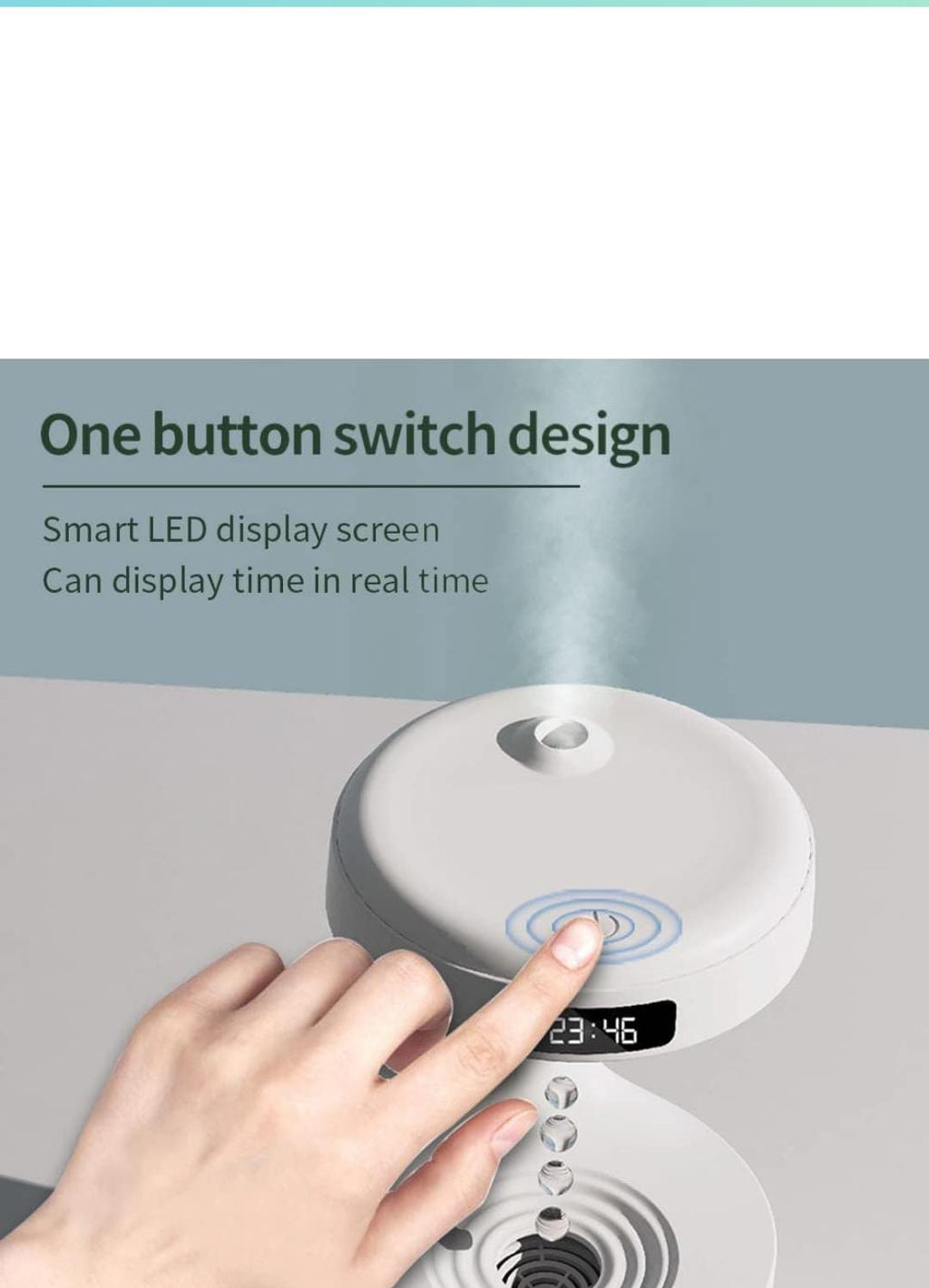 800ml Cool Mist Humidifier Anti Gravity Air Humidifier Countercurrent Water Droplet Aroma Diffuser Night Light 4H Auto Shutdown Protection Sprayer